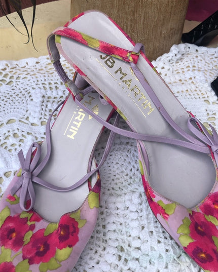 JB Martin Paris Vintage purple pink flowers heels