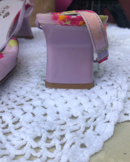 JB Martin Paris Vintage purple pink flowers heels
