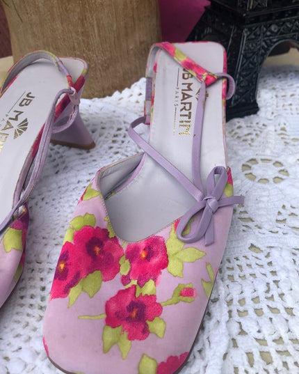 JB Martin Paris Vintage purple pink flowers heels
