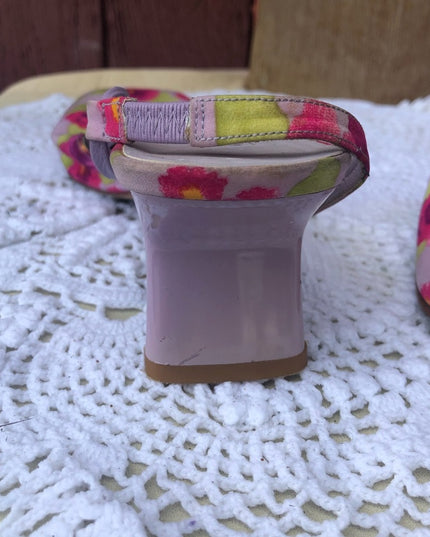 JB Martin Paris Vintage purple pink flowers heels