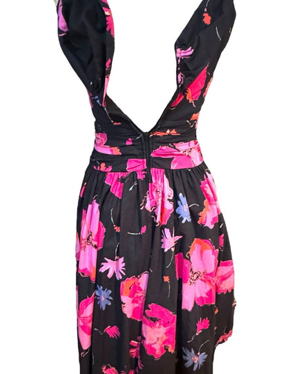 Vintage Laura Ashley Tea party summer spring dress SZ 8 pink flowers