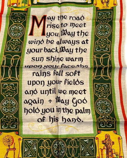 Vintage tea towel 20x32” An Irish Blessing Linen