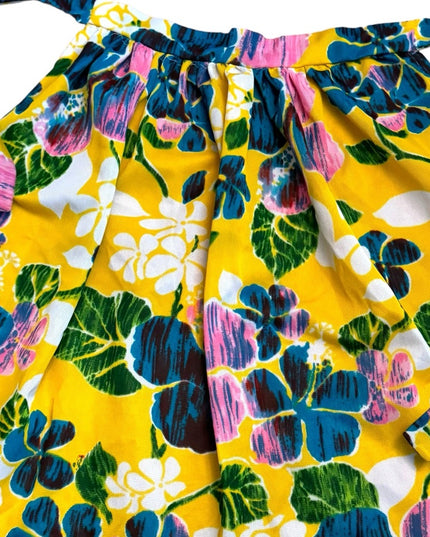 Vintage mid century hand made polyester funky hawaiin flower apron