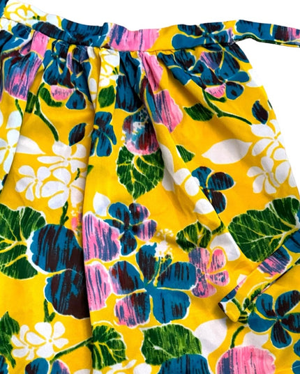 Vintage mid century hand made polyester funky hawaiin flower apron