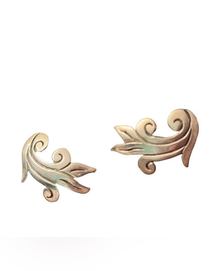 Taxco Sterling Silver 925 Scroll Design Screw Back Earrings Mexico Vintage