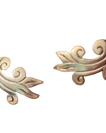 Taxco Sterling Silver 925 Scroll Design Screw Back Earrings Mexico Vintage