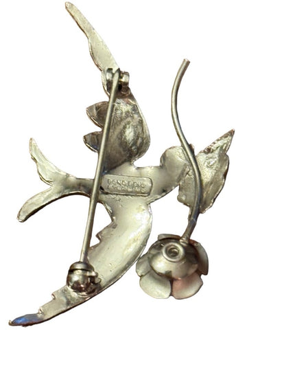 Vintsge small sterling silver BOYD BOND sweetheart swallow bird brooch