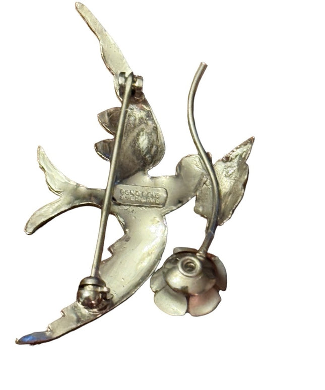 Vintsge small sterling silver BOYD BOND sweetheart swallow bird brooch