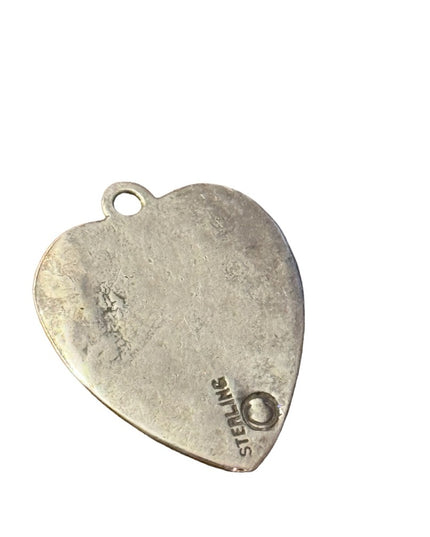 Antique Victorian Ornate scrolled heart design pendant charm sterling silver 925