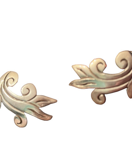 Taxco Sterling Silver 925 Scroll Design Screw Back Earrings Mexico Vintage