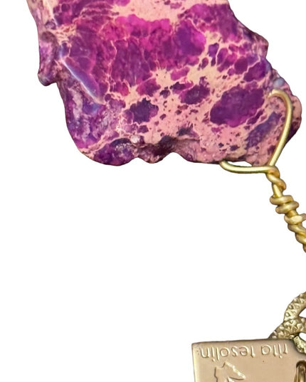 Lovely purple ocean Jasper chunky stone runway fashion golf finish necklace