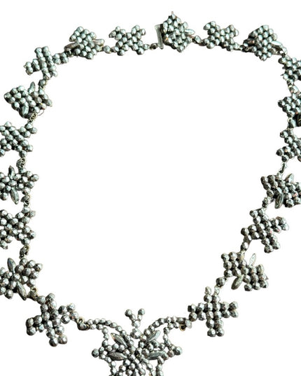 Antique art deco butterfly cut steel stunning Victorian link necklace