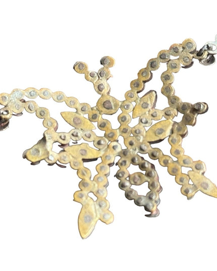 Antique art deco butterfly cut steel stunning Victorian link necklace