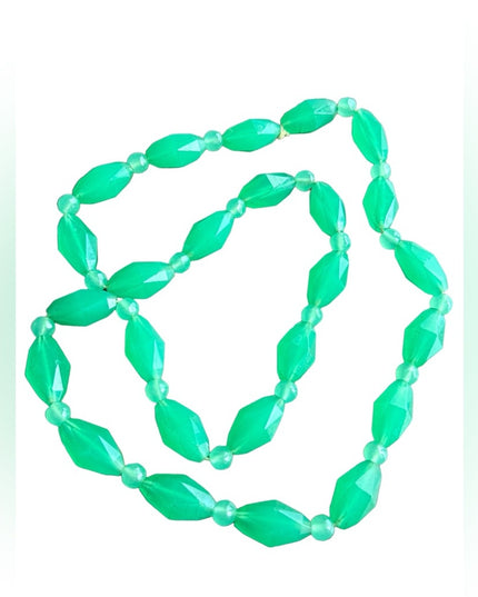 Antique Art deco hand made CZECH URANIUM Glass bead necklace