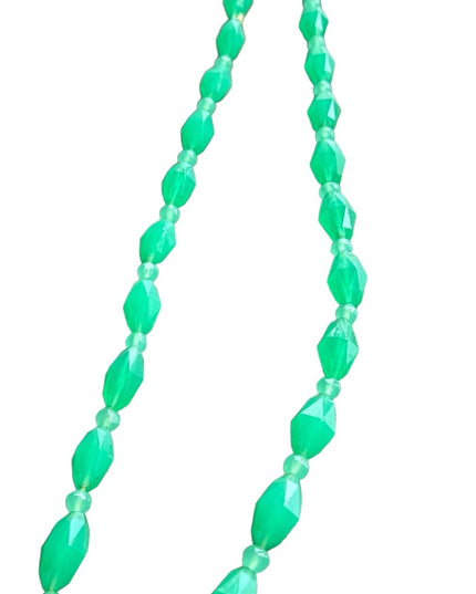 Antique Art deco hand made CZECH URANIUM Glass bead necklace