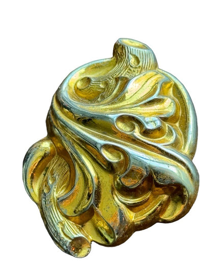 Vintage gold finish victorian revival fancy scrolled brooch