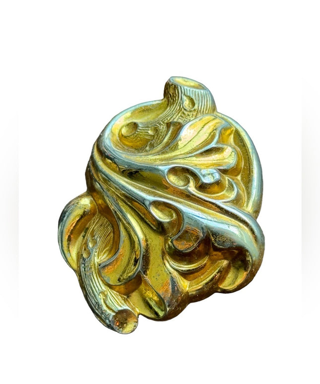 Vintage gold finish victorian revival fancy scrolled brooch