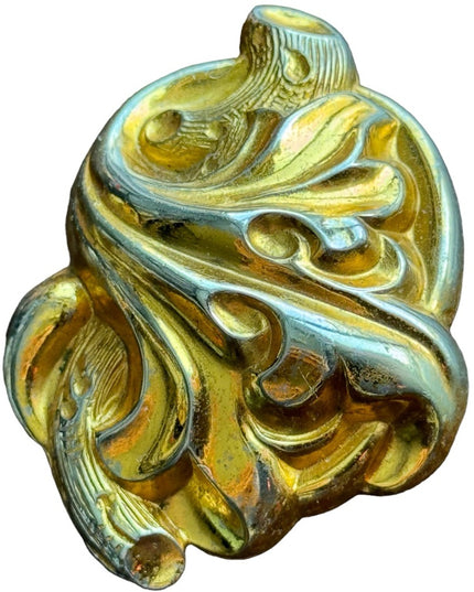 Vintage gold finish victorian revival fancy scrolled brooch