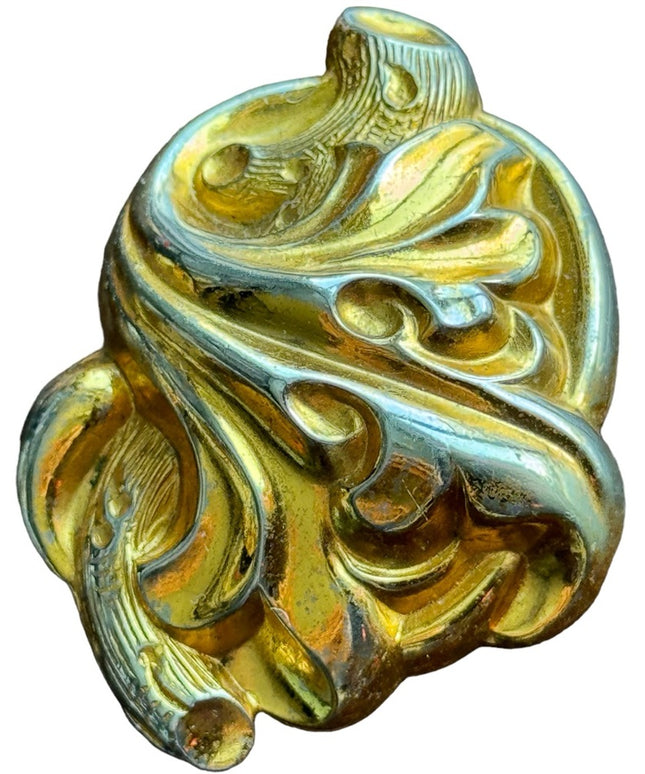 Vintage gold finish victorian revival fancy scrolled brooch