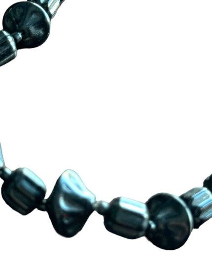Victorian Art Deco Antique Whitby Jet Mourning Necklace Black bead 1800s Authen