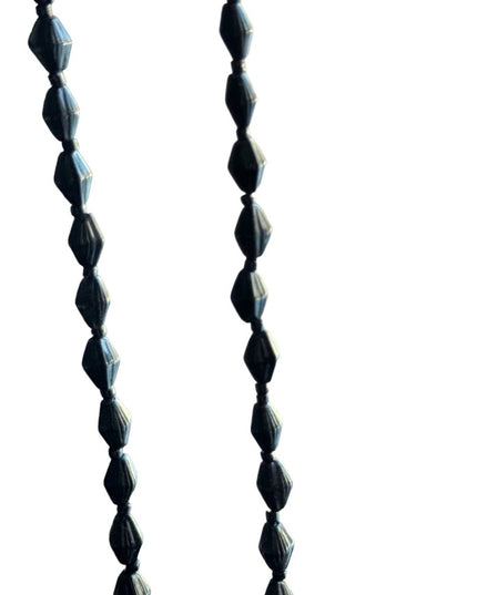 Victorian Art Deco Antique Whitby Jet Mourning Necklace Black bead 1800s Authen