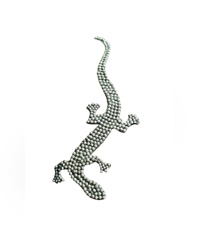 Vintage silver finish aligator lizard brooch gecko