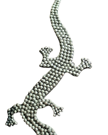 Vintage silver finish aligator lizard brooch gecko