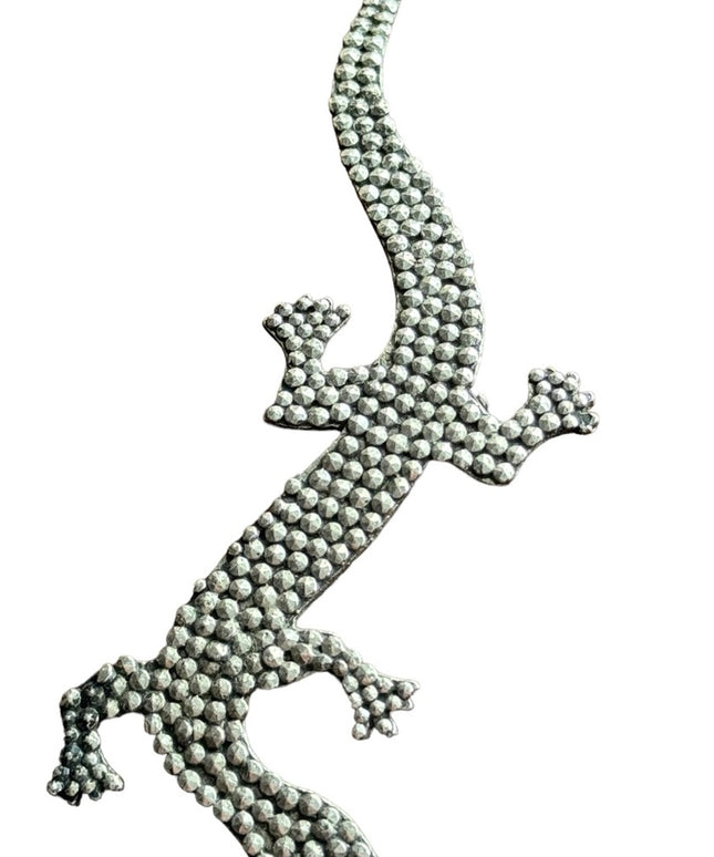 Vintage silver finish aligator lizard brooch gecko