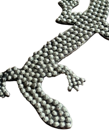 Vintage silver finish aligator lizard brooch gecko