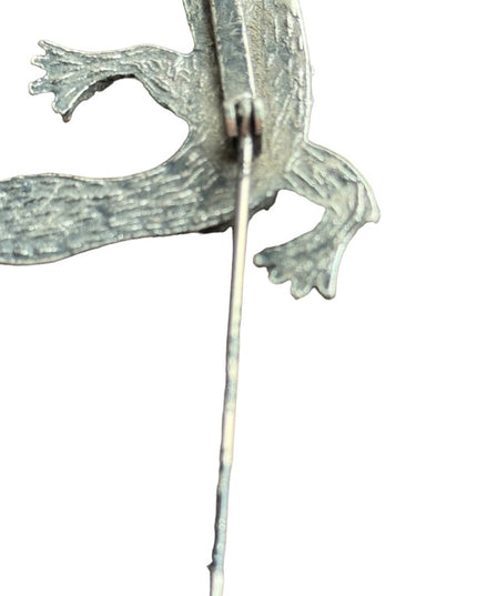 Vintage silver finish aligator lizard brooch gecko