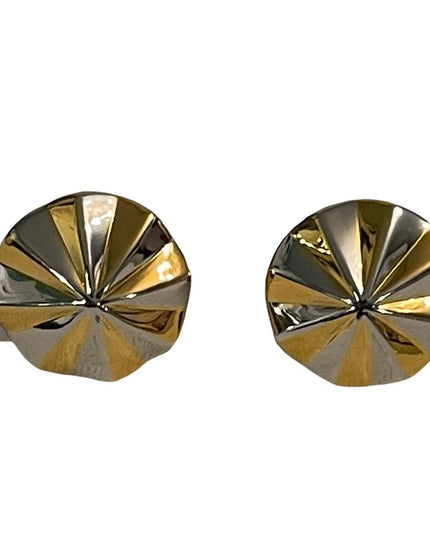 Vintage 1980s FAC Beautiful gold & silver plate clip on earrings round