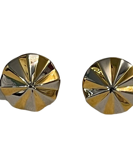 Vintage 1980s FAC Beautiful gold & silver plate clip on earrings round