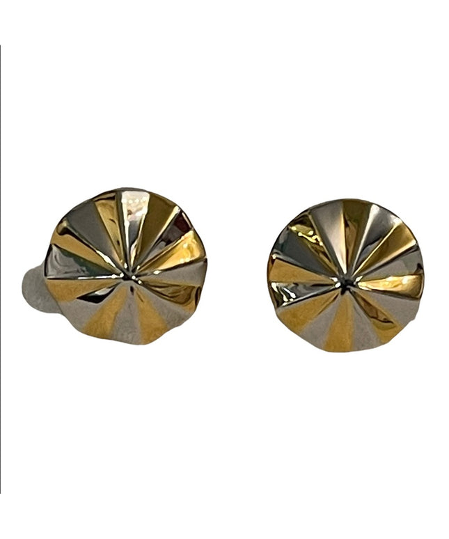 Vintage 1980s FAC Beautiful gold & silver plate clip on earrings round