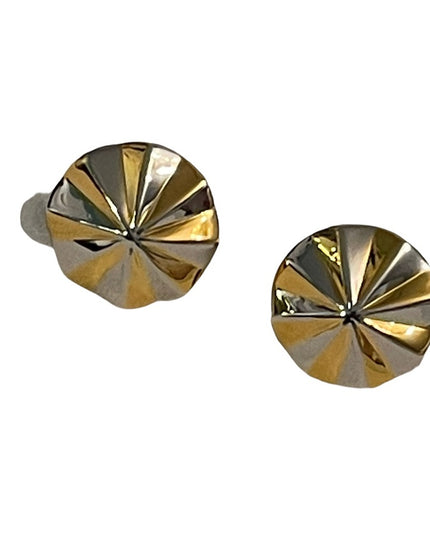 Vintage 1980s FAC Beautiful gold & silver plate clip on earrings round
