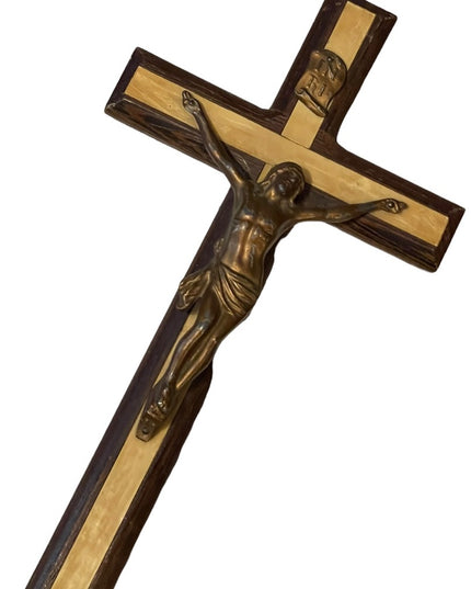 Vintage Crucifix Faux Mother of Pearl France - Stunning wood 1950s Wall …