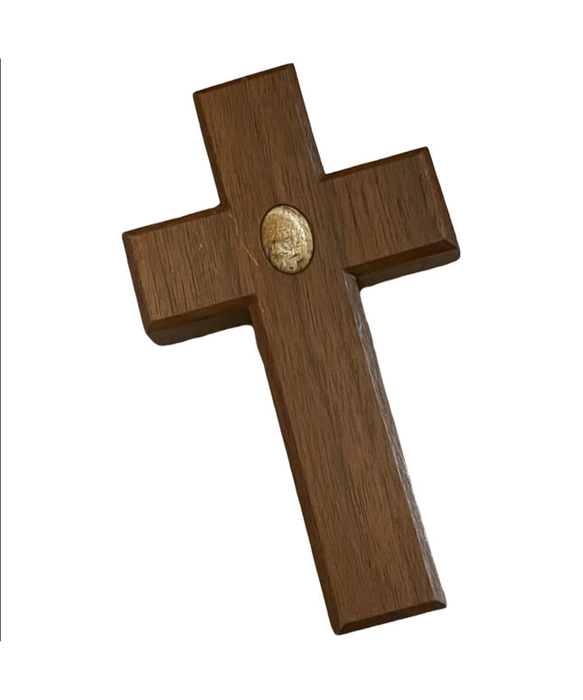Antique Hand made wood cross with Jasper religous Maple