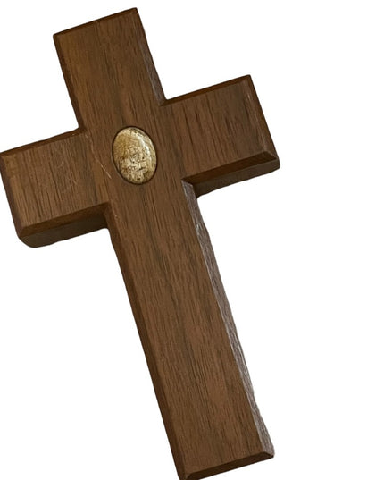 Antique Hand made wood cross with Jasper religous Maple