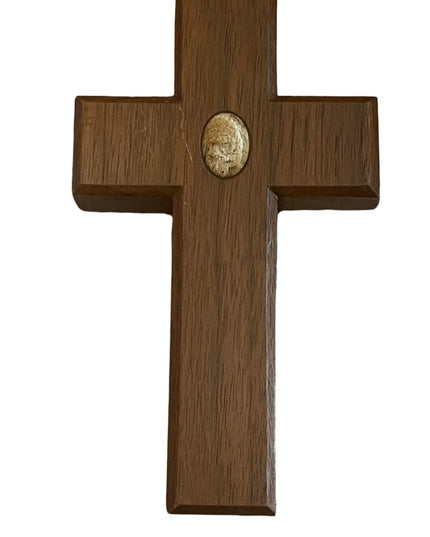 Antique Hand made wood cross with Jasper religous Maple