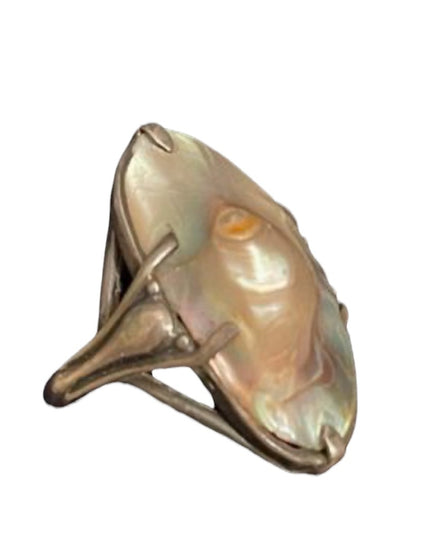 Antique Blister pearl Sterling silver 925 Art Nouveau Stunning Old ring