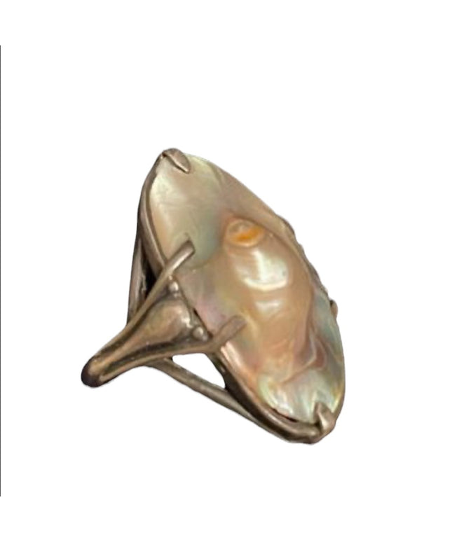 Antique Blister pearl Sterling silver 925 Art Nouveau Stunning Old ring