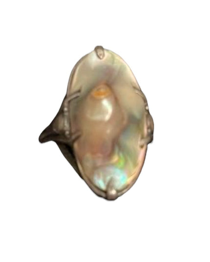 Antique Blister pearl Sterling silver 925 Art Nouveau Stunning Old ring