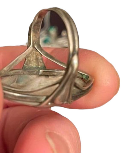 Antique Blister pearl Sterling silver 925 Art Nouveau Stunning Old ring