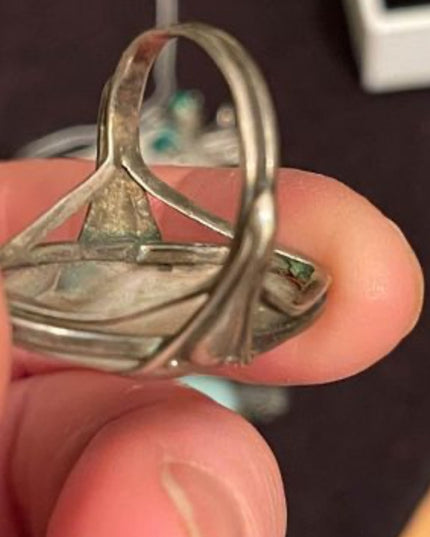 Antique Blister pearl Sterling silver 925 Art Nouveau Stunning Old ring