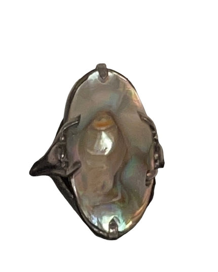 Antique Blister pearl Sterling silver 925 Art Nouveau Stunning Old ring