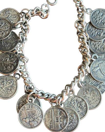 Vintage Firenze Italy Souvenier coin bracelet Le Fleur symbols