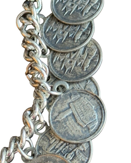 Vintage Firenze Italy Souvenier coin bracelet Le Fleur symbols