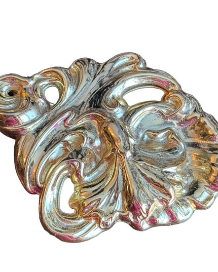 Vintage gold plt art deco revival hollow flower brooch