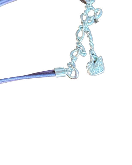 Lovely Swarovski authentic purple & pink crystal rhinstone neckkace on leather