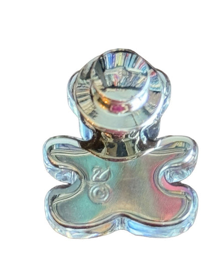 Authentic swarovski clear crystal silver rhodium plated teddy bear brooch pin