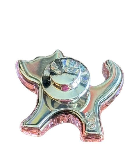 Silver rhodium plt authentic Swarovski pink crystal cat pin brooch